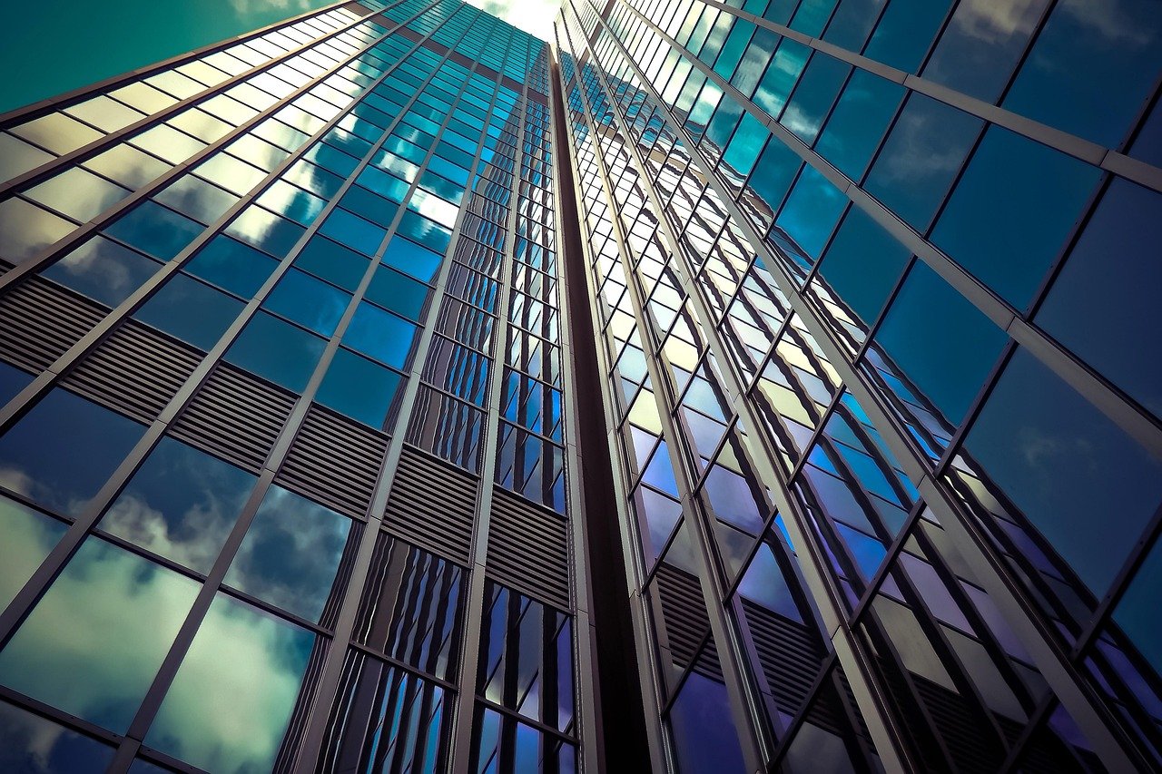 architecture, skyscraper, glass facades, modern, facade, sky, nature, building, düsseldorf, city, modern architecture, glass, modern building, glass front, windows, glass windows, reflection, exterior, perspective, office building, urban, high, downtown, low angle shot, structure, mirroring